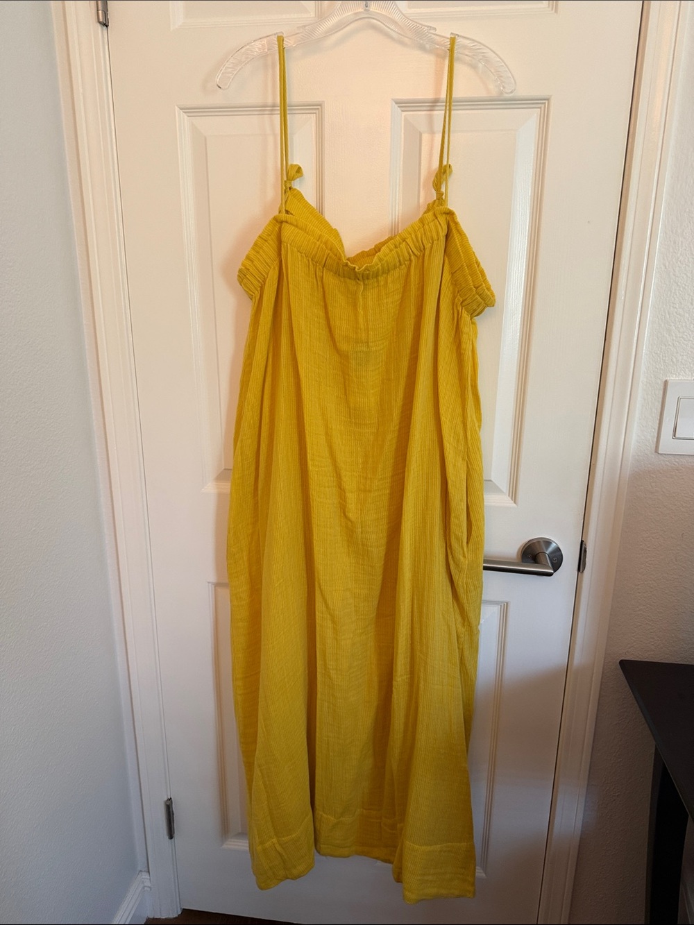 Eileen Fisher Yellow Spaghetti Strap Maxi Dress